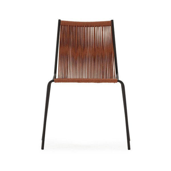 Kovové stohovatelné jídelní židle v sadě 2 ks v terakotové barvě Emily – Marckeric-image-4