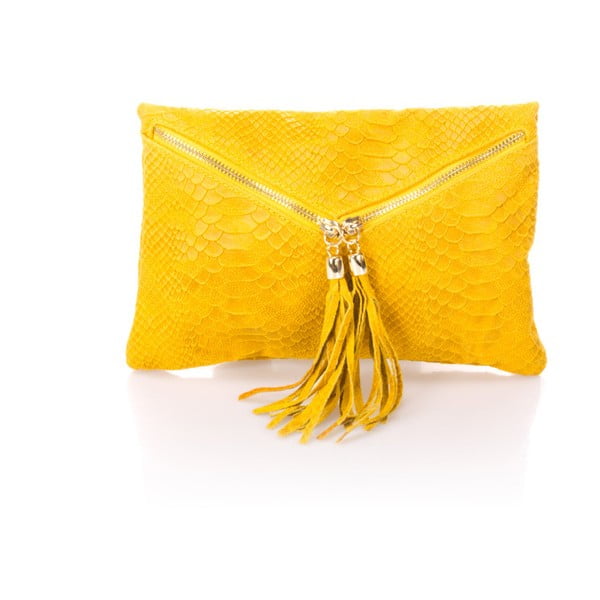 Žlutá kožená kabelka Giulia Massari Erinn