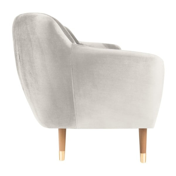 Krémová sametová pohovka Mazzini Sofas Benito, 158 cm-image-3