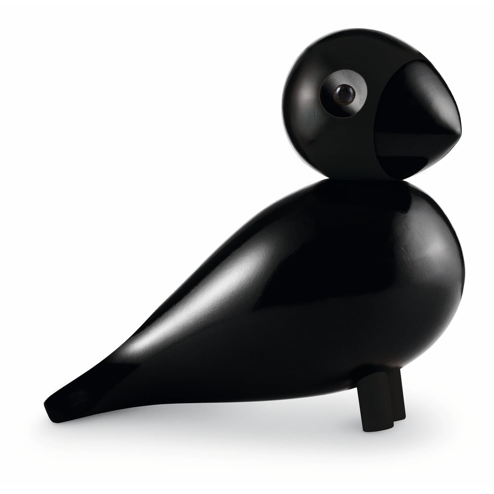Černá soška z masivního bukového dřeva Kay Bojesen Denmark Songbird Ravn