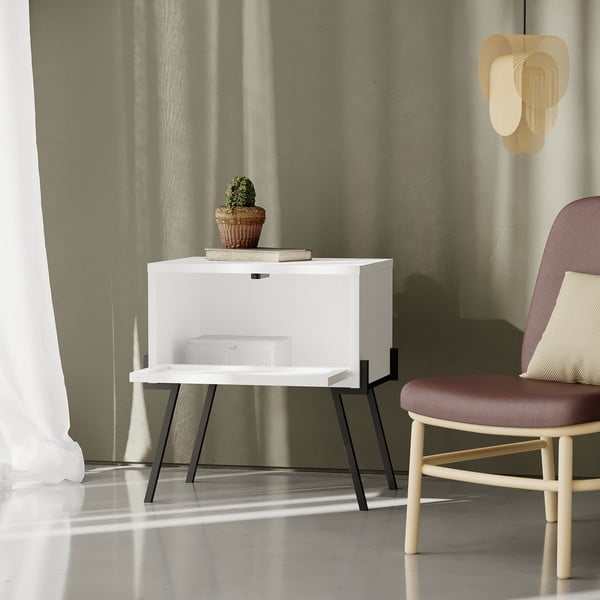 Bílý noční stolek Naive – Kalune Design-image-4