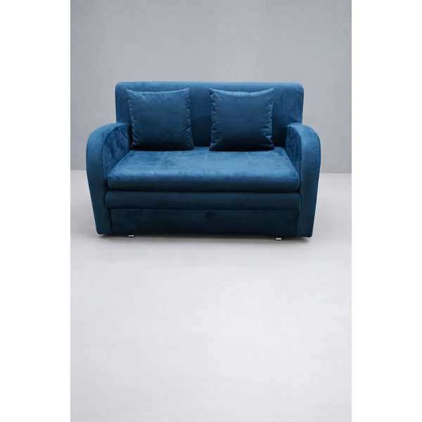 Modrá sametová rozkládací pohovka 130 cm Ario - II. jakost – ELTAP-image-1