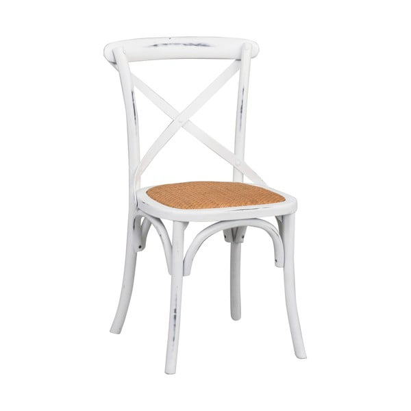 Bílá jídelní židle s ratanovým výpletem Rowico Gaston