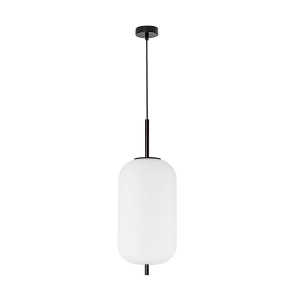 Bílé/černé skleněné závěsné svítidlo ø 22 cm Lato – Nova Luce