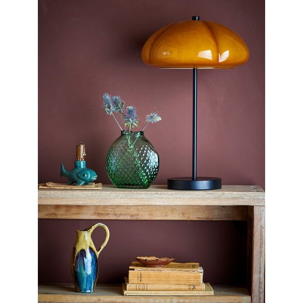 Okrově žlutá stolní lampa se skleněným stínidlem (výška 46,5 cm) Kinoko – Bloomingville-image-1