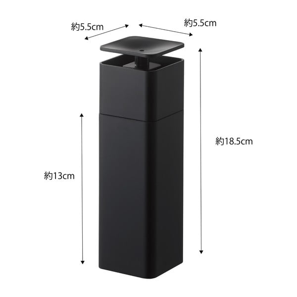 Černý dávkovač saponátu Yamazaki Tower, 250 ml-image-2