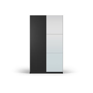Černá šatní skříň se zrcadlem a s posuvnými dveřmi 122x215 cm Lisburn - Cosmopolitan Design