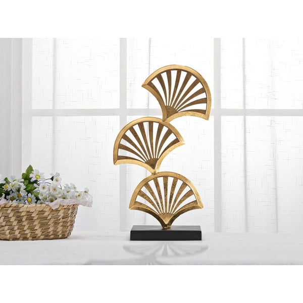 Kovová soška ve zlatém dekoru Mauro Ferretti Triple Leaf-image-2