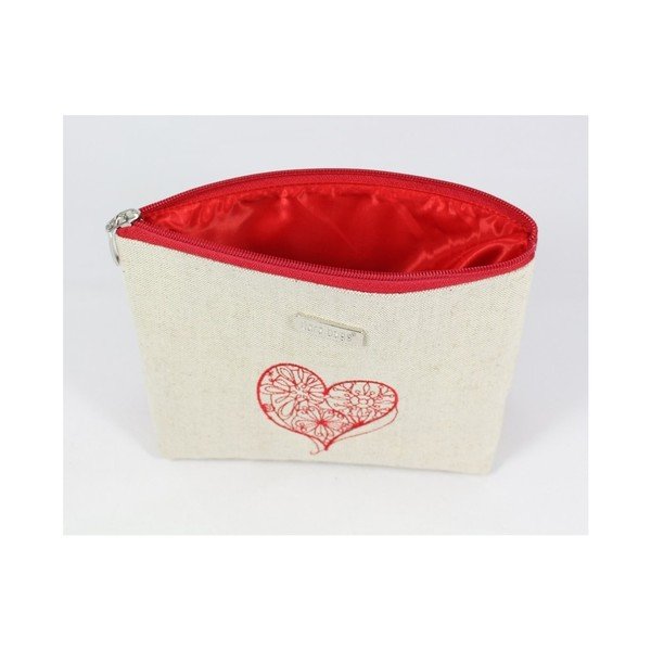 Béžovo-červená kosmetická taštička Dara bags Baggie Big No.497-image-2