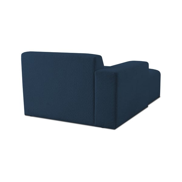 Tmavě modrý modul pohovky z textilie bouclé (levý roh) Roxy – Scandic-image-3