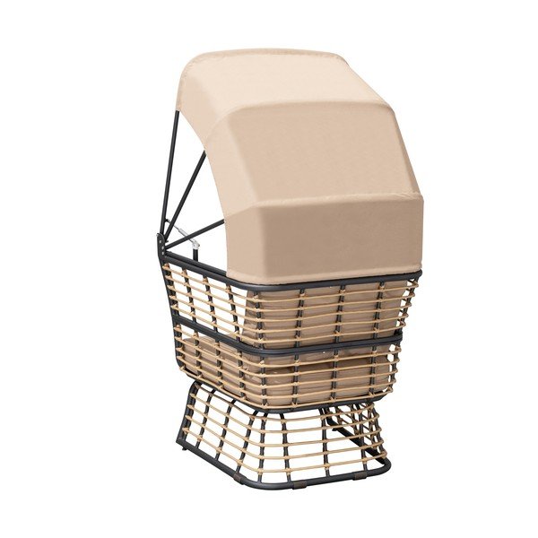 Béžové kovové zahradní křeslo Paros – Garden Pleasure-image-3