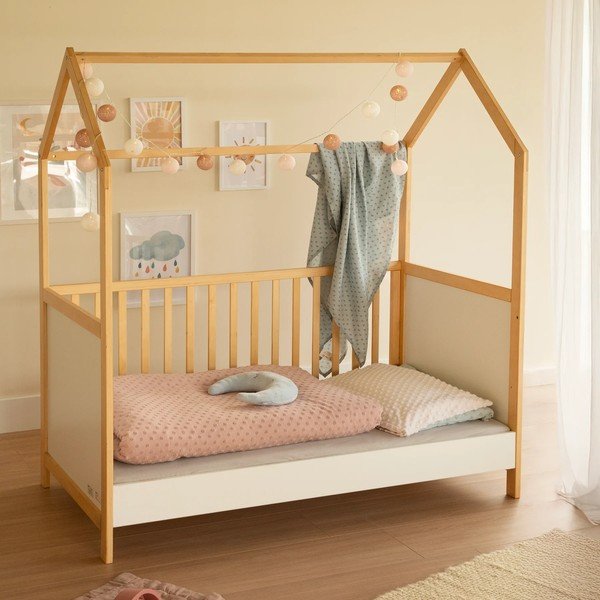 Postýlka v bílo-přírodní barvě 70x140 cm – Roba-image-1