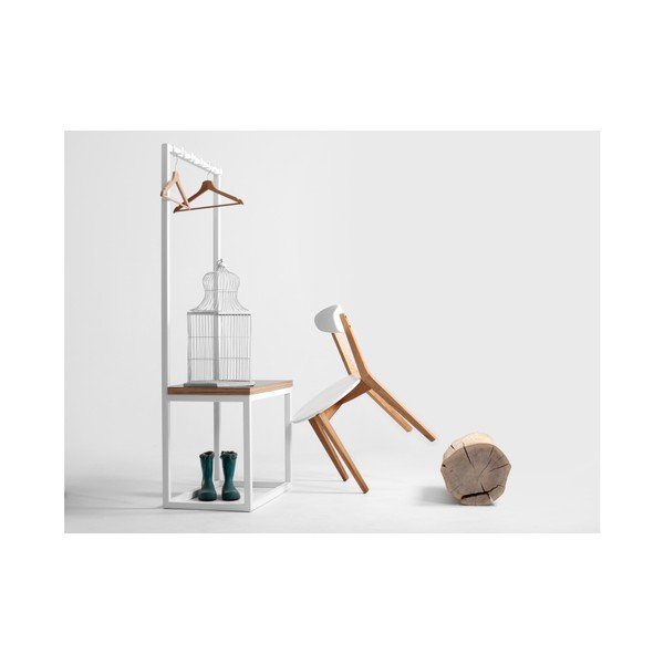 Bílý věšák s lavicí CustomForm Next, šířka 75 cm-image-1