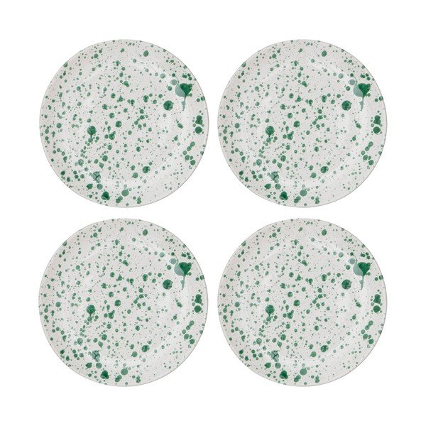 Bílo-zelené dezertní  talíře z kameniny v sadě 4 ks ø 18 cm Carnival – Ladelle-image-2