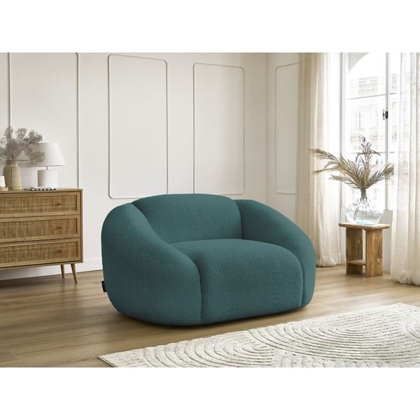 Tyrkysové křeslo z textilie bouclé Tina – Bobochic Paris-image-4