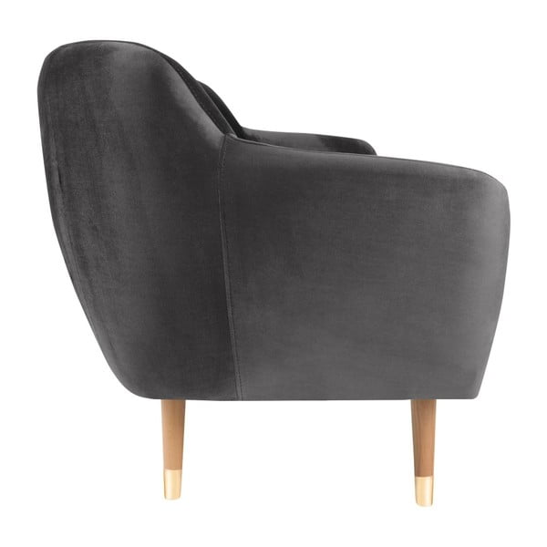 Šedé sametové křeslo Mazzini Sofas Benito-image-4