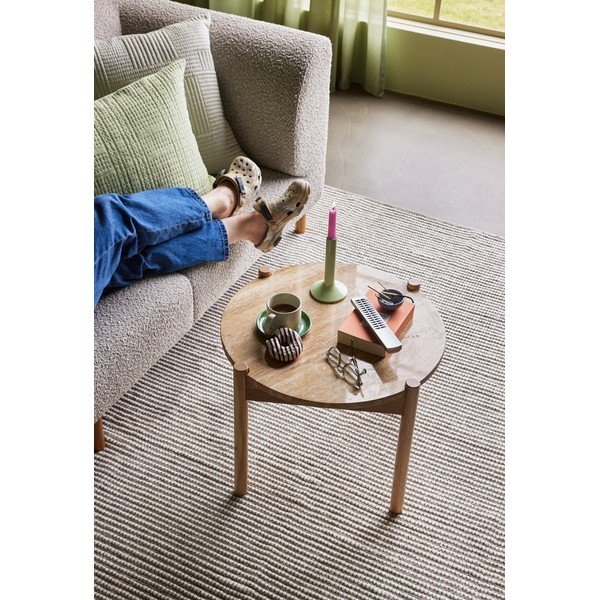 Kulatý konferenční stolek s deskou z kamene v přírodní barvě ø 60 cm Trava – Hübsch-image-2