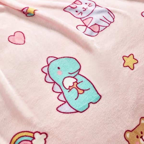 Růžová fleecová dětská deka 130x170 cm Forever Together – Catherine Lansfield-image-3