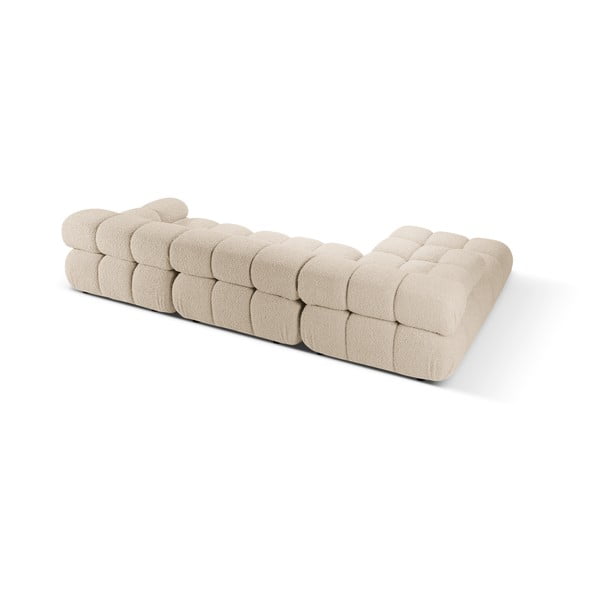 Béžová modulární rohová pohovka z textilie bouclé (levý roh) Bellis – Micadoni Home-image-4