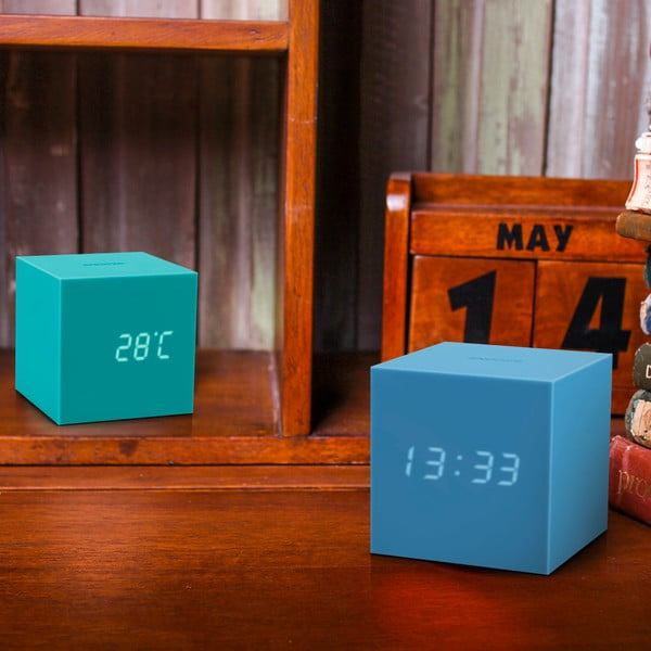 Azurově modrý LED budík Gingko Gravity Cube-image-4