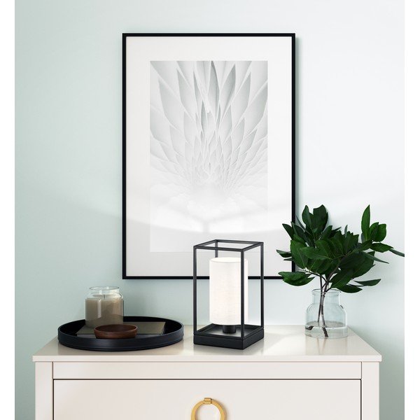 Černobílá stolní lampa s textilním stínidlem (výška 28,5 cm) Gilli – Fischer & Honsel-image-1