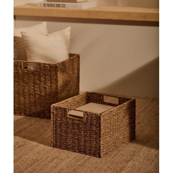 Košíky v sadě 2 ks do regálu z mořské trávy 32x27x22 cm Tossa – Kave Home-image-2