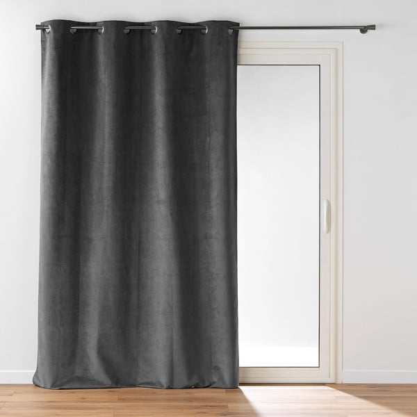 Antracitový sametový závěs 140x260 cm Olympe – douceur d'intérieur