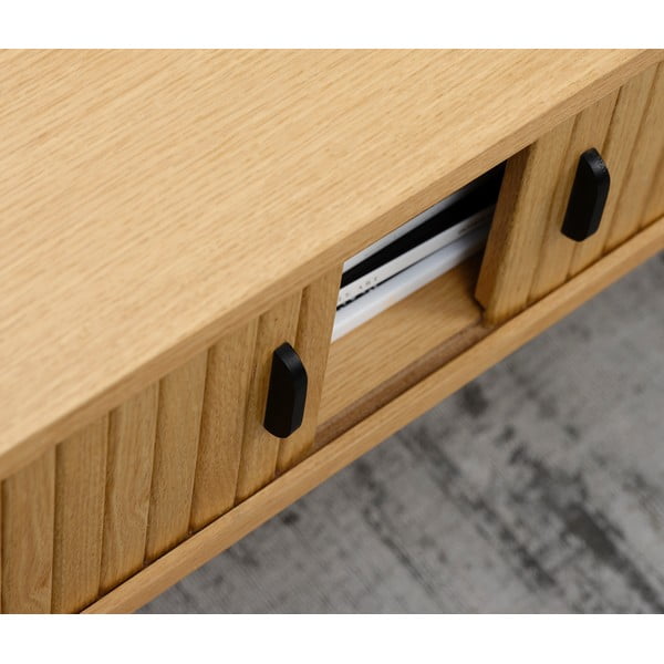 Konferenční stolek v dekoru dubu v přírodní barvě 60x120 cm Nola – Unique Furniture-image-3