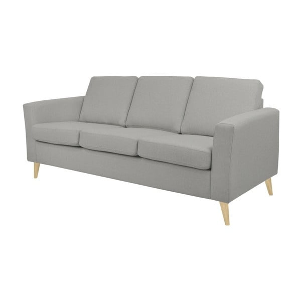 Světle šedá trojmístná pohovka s přírodními nohami Helga Interiors Alex-image-2