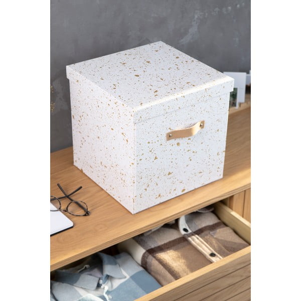 Úložná krabice ve zlato-bílé Bigso Box of Sweden Logan-image-2