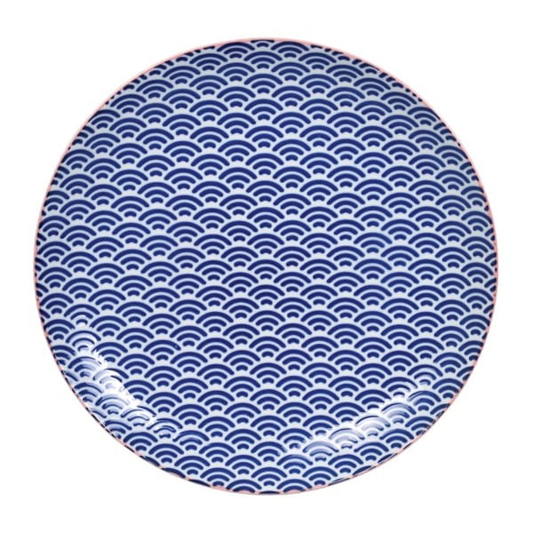 Modrý porcelánový talíř Tokyo Design Studio Wave, ⌀ 25,7 cm