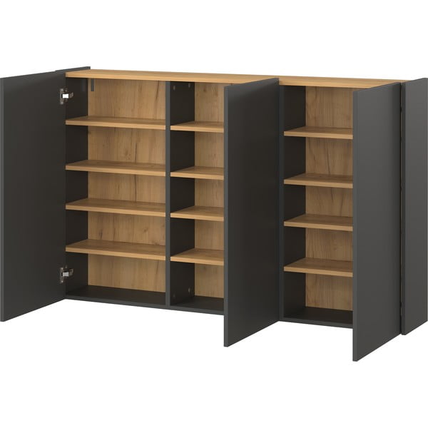 Antracitová závěsná skříňka v dekoru dubu 138x87x25 cm Libbiano – Germania-image-3