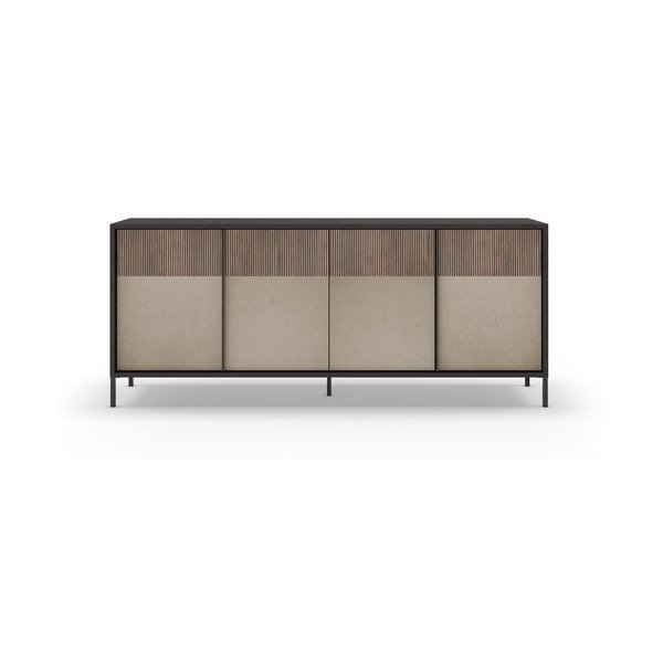 Antracitovo-světle hnědá nízká komoda 206x86 cm Amalia – Marckeric