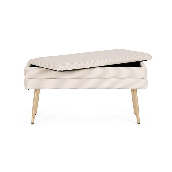 Bílá polstrovaná lavice Olga – Bizzotto-image-3