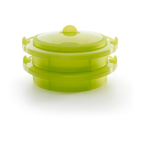Zelená silikonová nádoba na vaření v páře Lékué Steamer, ⌀ 22 cm