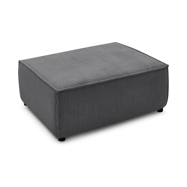 Tmavě šedý manšestrový taburet Nihad – Bobochic Paris-image-3