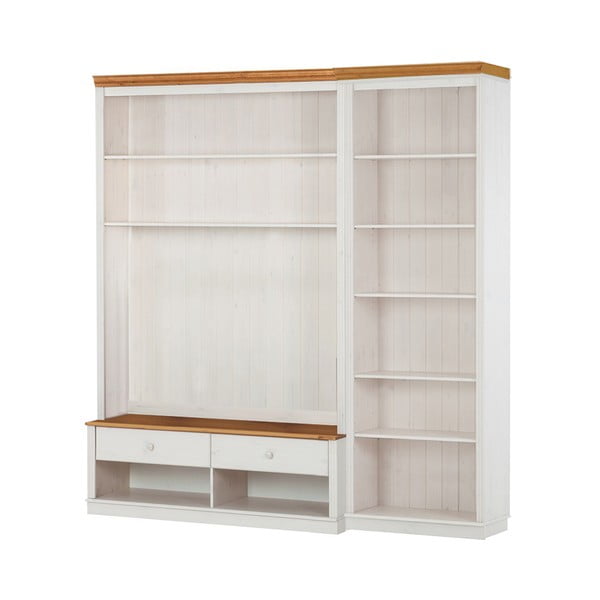 Bílá TV sestava z borovicového dřeva 214x223 cm Anita – Støraa-image-1