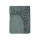 Zeleno-šedé napínací bavlněné prostěradlo 90x200 cm – Good Morning