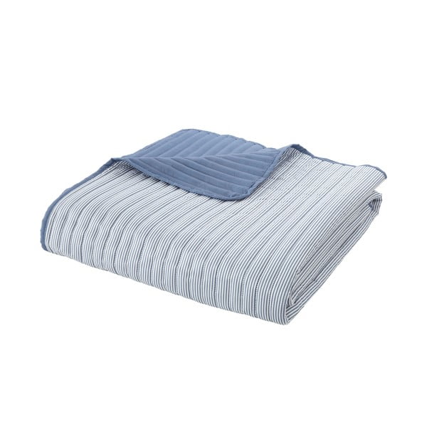Modrý prošívaný přehoz 220x230 cm Stripe – Catherine Lansfield