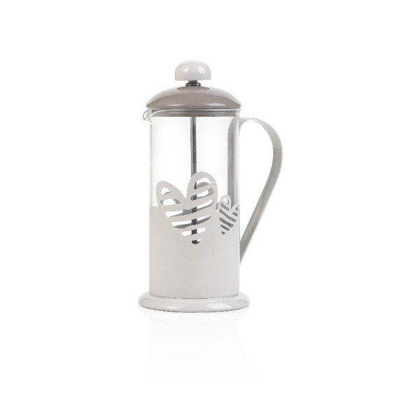 Bílý French Press na kávu či čaj Brandani Batticuore, 350 ml-image-1