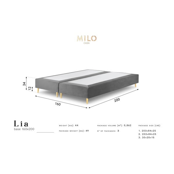 Béžová sametová dvoulůžková postel Milo Casa Lia, 160 x 200 cm-image-4