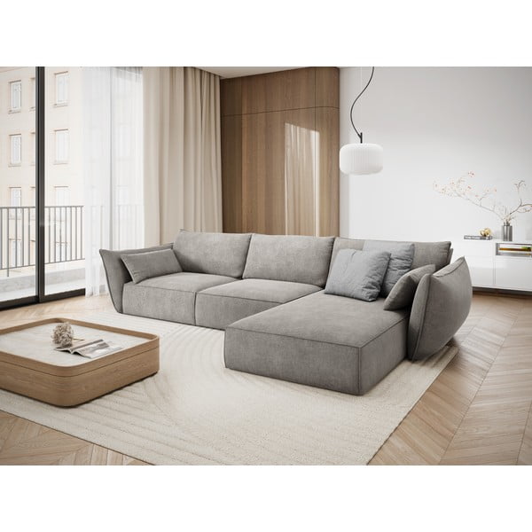 Světle šedá rohová pohovka (pravý roh) Vanda – Mazzini Sofas-image-1