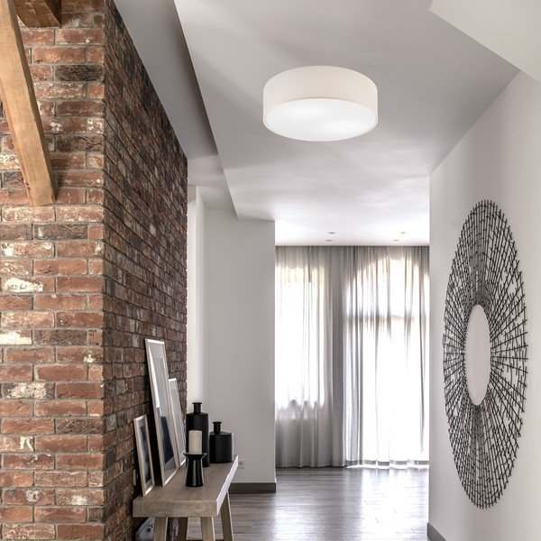 Krémové stropní svítidlo s textilním stínidlem ø 45 cm Vivian – LAMKUR-image-2