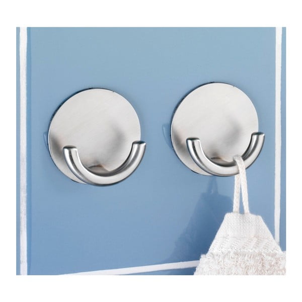 Samodržící nástěnný háček ve stříbrné barvě Wenko Rondo-image-1