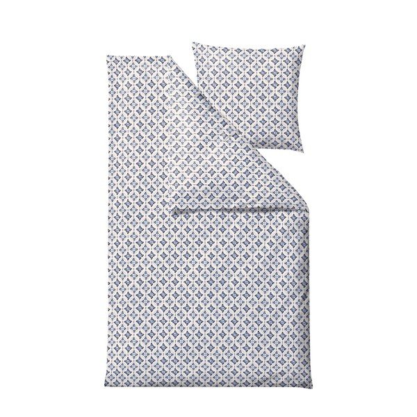 Bílo-modré bavlněné povlečení na jednolůžko 140x200 cm Heirloom – Södahl-image-2