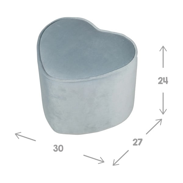 Světle modrý sametový dětský puf Lil Sofa – Roba-image-2