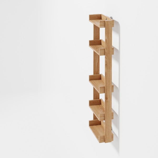 Nástěnná koupelnová police z dubového dřeva Wireworks Yoku-image-2