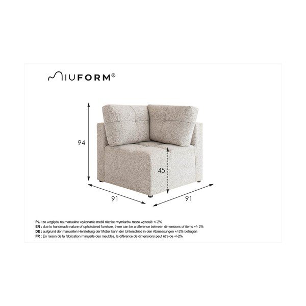 Světle hnědý modul pohovky Lulu – Miuform-image-4