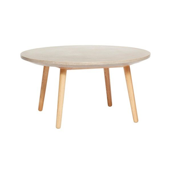 Konferenční stolek s betonovou odkládací deskou Hübsch Agne, ø 80 cm