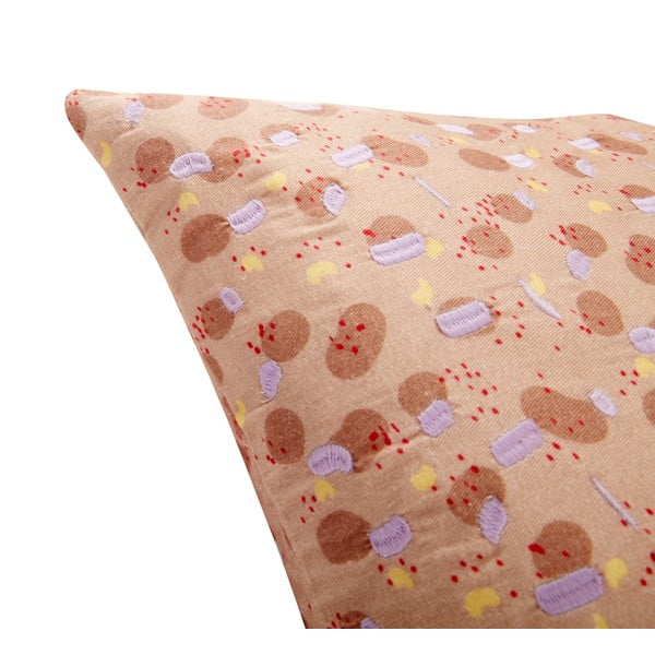 Béžovo-růžový bavlněný polštář Hübsch Spot, 50 x 50 cm-image-2